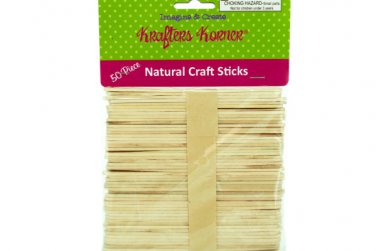 Flat Natural Wood Craft Sticks