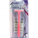 Ladies disposable razor with extra cartridges