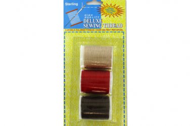 3 Pack deluxe sewing thread (assorted colors)