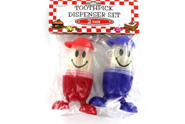 Happy face toothpick dispenser set