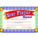 Star player award certificates