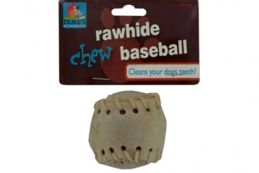 Rawhide baseball dog chew