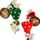 Half-bone dog toy with rope