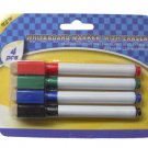Dry erase markers, pack of 4 with erasers