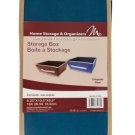 Blue Collapsible Fabric Storage Box with Pull Handle