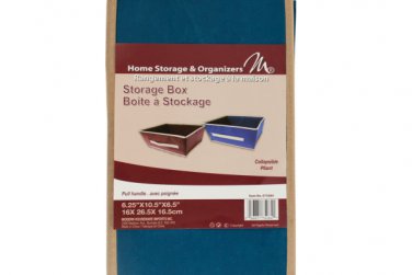 Blue Collapsible Fabric Storage Box with Pull Handle