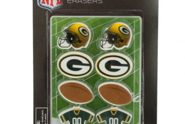 NFL Licensed Green Bay Packers Shaped Erasers Set