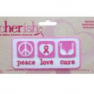 cherish peace love cure iron on applique