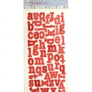 Adorable Red Flocked ABCs Cardstock Sticker Letters