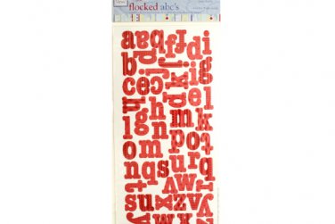 Adorable Red Flocked ABCs Cardstock Sticker Letters