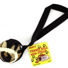 Tennis ball dog toy with strap