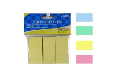 Sticky note flag pads, pack of 3
