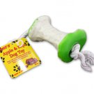 Apple dog toy on rope