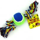 Rope bone dog toy with tennis ball