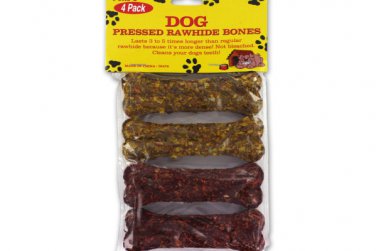 Pressed rawhide dog bones