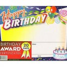 Birthday Award Certificates