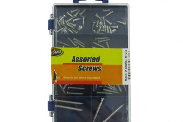 Assorted screws in storage box