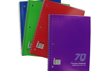 One subject spiral notebook