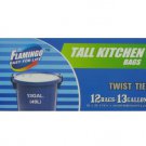 Tall white kitchen bags, 13 gallon, pack of 12