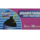 Drawstring trash bags, package of 6 30 gallon bags