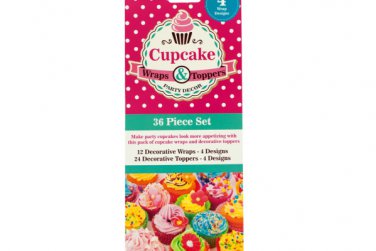 Decorative Cupcake Wraps and Toppers Set
