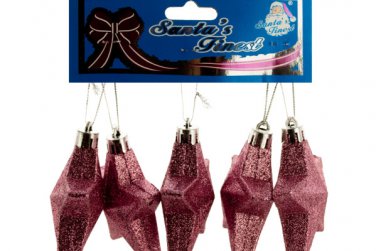 Christmas Pastel Glitter Star Ornament Set