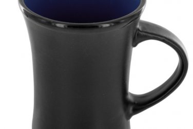 9 oz. Black &amp; Cobalt Blue Ceramic Hourglass Mug