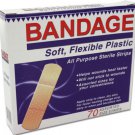 Flexible plastic bandages, assorted sizes