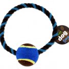 Rope dog toy with tennis ball