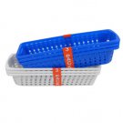 Rectangular plastic baskets, pack of 3