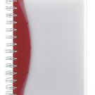 7" Red/Clear Notebook