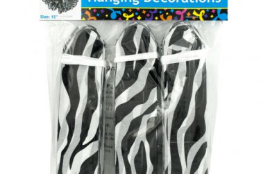 Zebra Tissue Pom-Pom Hanging Decorations