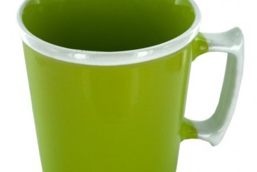 11 oz. Lime Green &amp; White Ceramic Mug