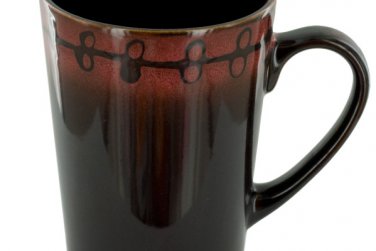 Brown &amp; Coral Shadow Ceramic Mug