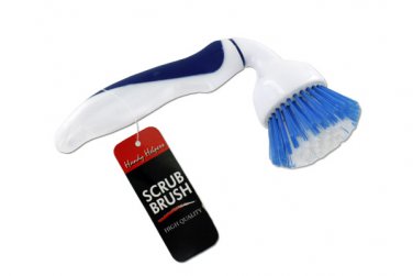 Scrub brush with elbow-shaped handle