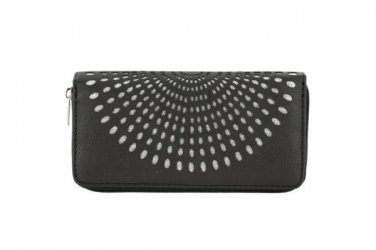 Black Fan Design Clutch Wallet