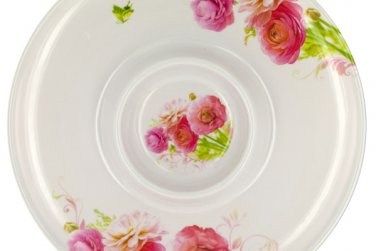 Floral Print Melamine Chip &amp; Dip Plate