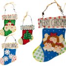 Wood Holiday Stocking Wall Plaque
