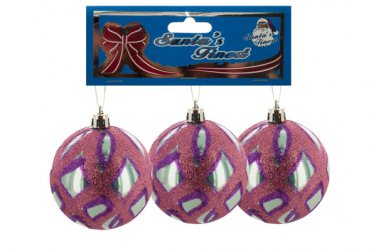 Christmas Pastel Glitter Ball &amp; Drop Ornament Set