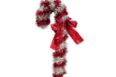 Christmas Candy Cane with Ribbon Hanging Decoration