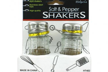 Checkered Glass Salt &amp; Pepper Shaker Set