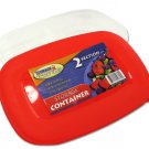 Two-section storage container with lid