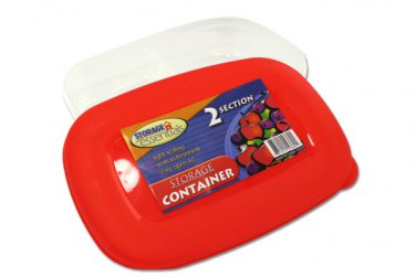 Two-section storage container with lid