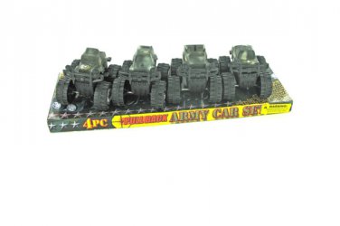 4 piece pull back army car