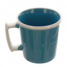 11 oz. Aqua Mug with White Rim & Handle