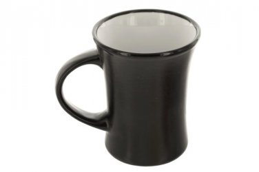 12 oz. Black &amp; White Ceramic Hourglass Mug