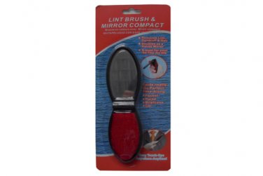 Lint brush and mirror compact
