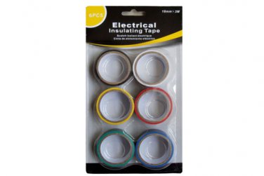 Electrical tape, assorted colors, pack of 6