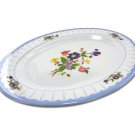 Oval Plate with Flower Design