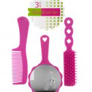 Hairbrush & Comb Set with Mirror